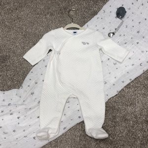 Janie and Jack footed quilted one-piece elephant